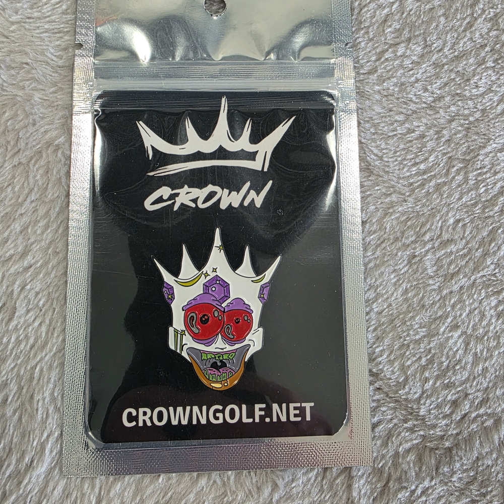 Crown Golf Ball Marker with Colorful Design